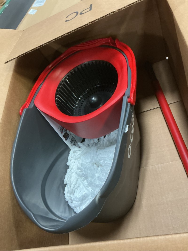 Condition photo showing Good Condition for O-Cedar EasyWring Microfiber Spin Mop, Bucket Floor Cleaning System, Red, Gray, Standard Easywring Spin Mop & Bucket