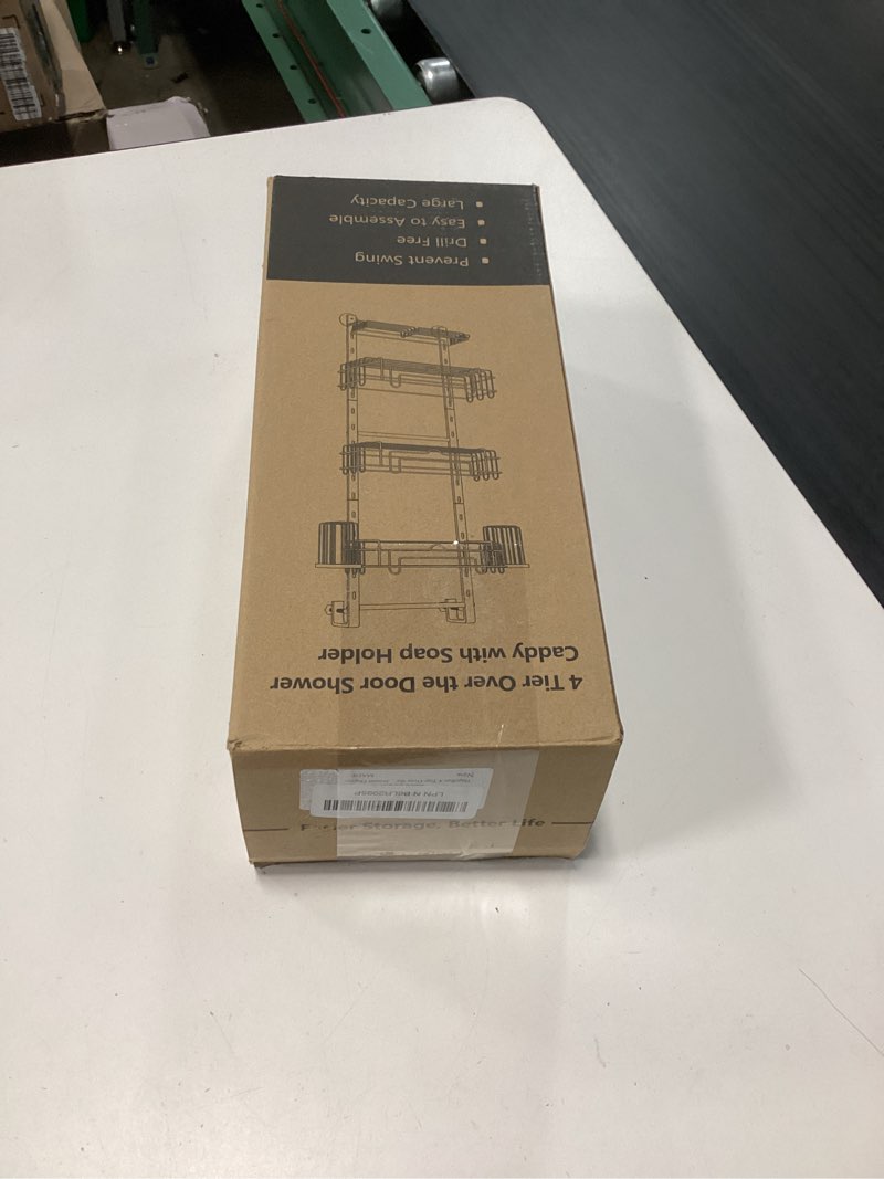 Condition photo showing New/Like New for hapirm 4 tier over the door shower caddy, hanging shower caddy with 22 hooks and 2 toothbrush holders, no drilling adjustable hanging bathroom organizer - black 4-tier black