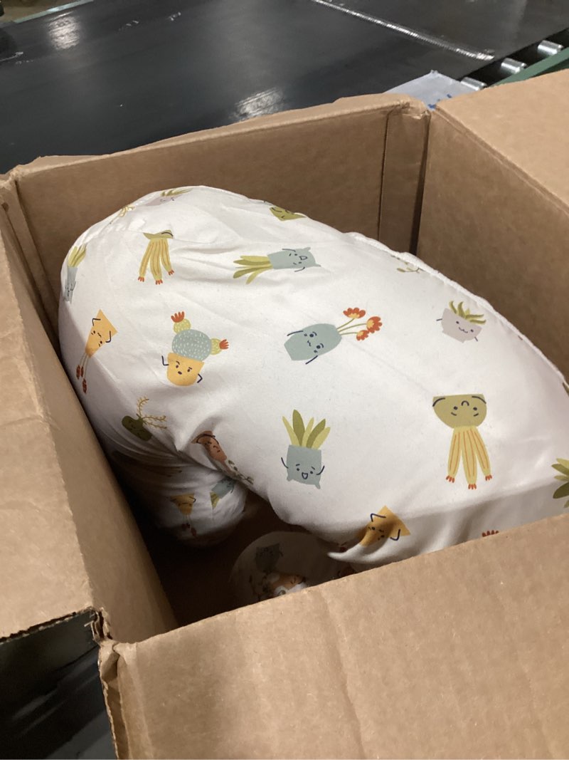 Condition photo showing Good Condition for Boppy Nursing Pillow - Firm, Ergonomic U-Shaped Bottle and Breastfeeding Pillow with High Lift for Comfort and Support, Spacious Surface - Tan Happy Houseplants New Nursing Pillow Tan Happy Houseplants