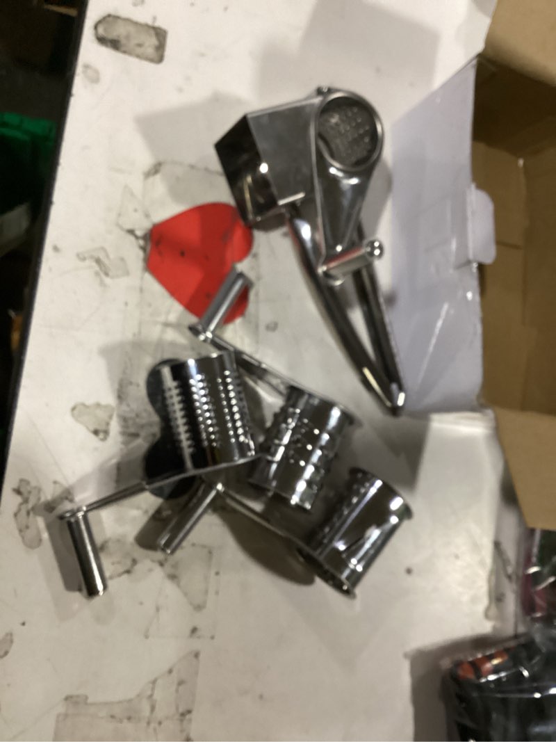 Condition photo showing Good Condition for rotary cheese grater stainless steel manual handheld cheese grater, handheld manual grater shredder with 4 stainless steel drum blades