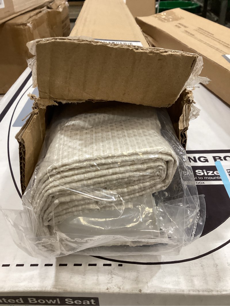 Condition photo showing Good Condition for madison park galen cordless roman shade, 27"w x 64"h, sheen ivory – room darkening, thermal insulated, energy efficient window blind with subtle sheen basketweave fabric for privacy room darkening basketweave sheen ivory 27"w x 64"h