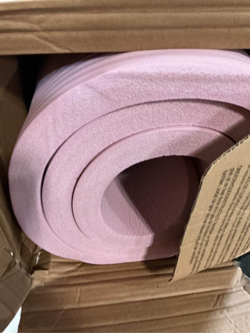 Condition photo showing As Is for amazon basics extra thick exercise yoga mat with carrying strap rose 1-inch