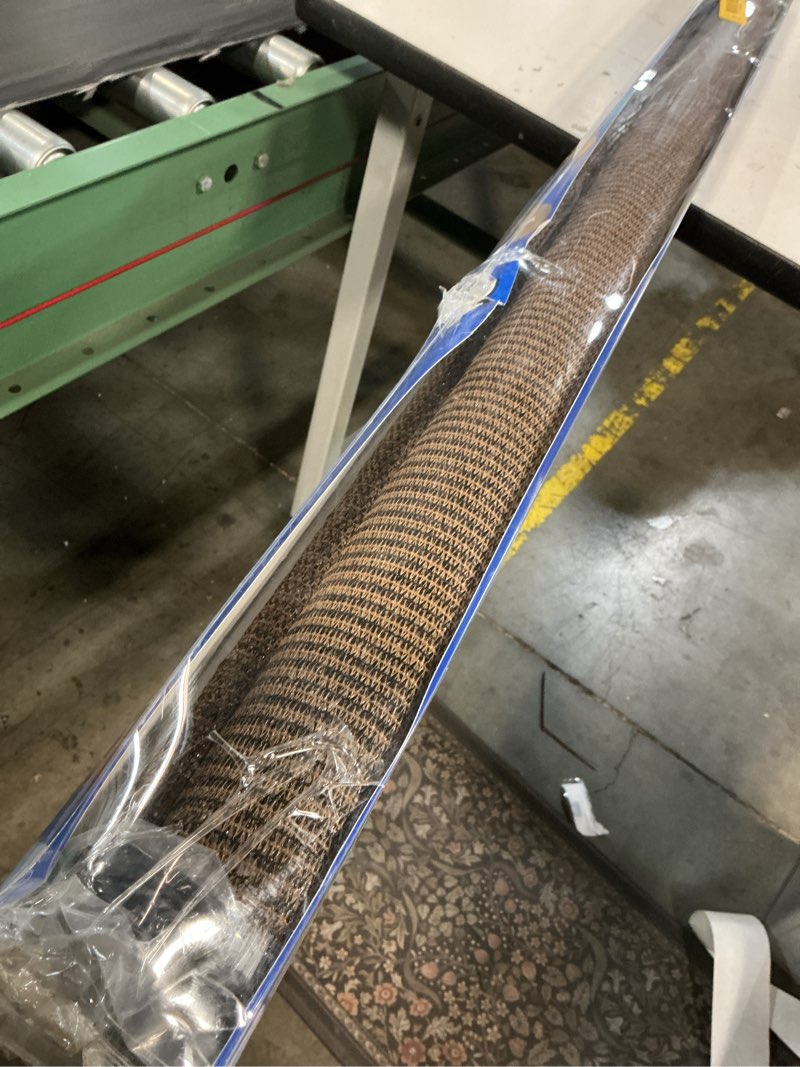 Condition photo showing Good Condition for coolaroo 6' x 6' outdoor uv blocking cordless solar roller shade blind, mocha