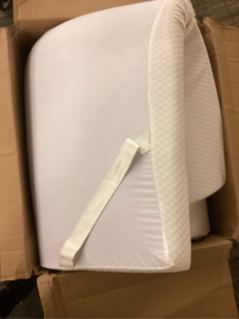 Condition photo showing As Is for 100% waterproof mattress topper full size bed, 3 inch memory foam mattress topper with removable & washable cover, soft mattress topper for back pain relief high density foam white full
