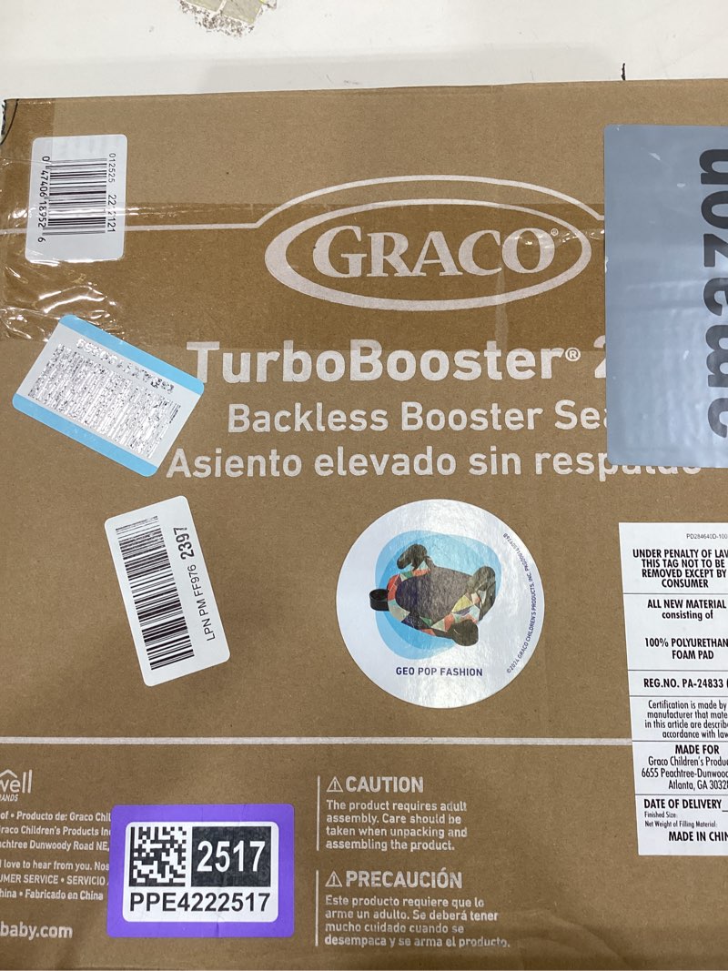 Condition photo showing Good Condition for Graco TurboBooster 2.0 Backless Booster Car Seat, Barbie Paint, Travel Booster Seat for Children Ages 4-10, Weight 40-100 Pounds and Height up to 57 Inches