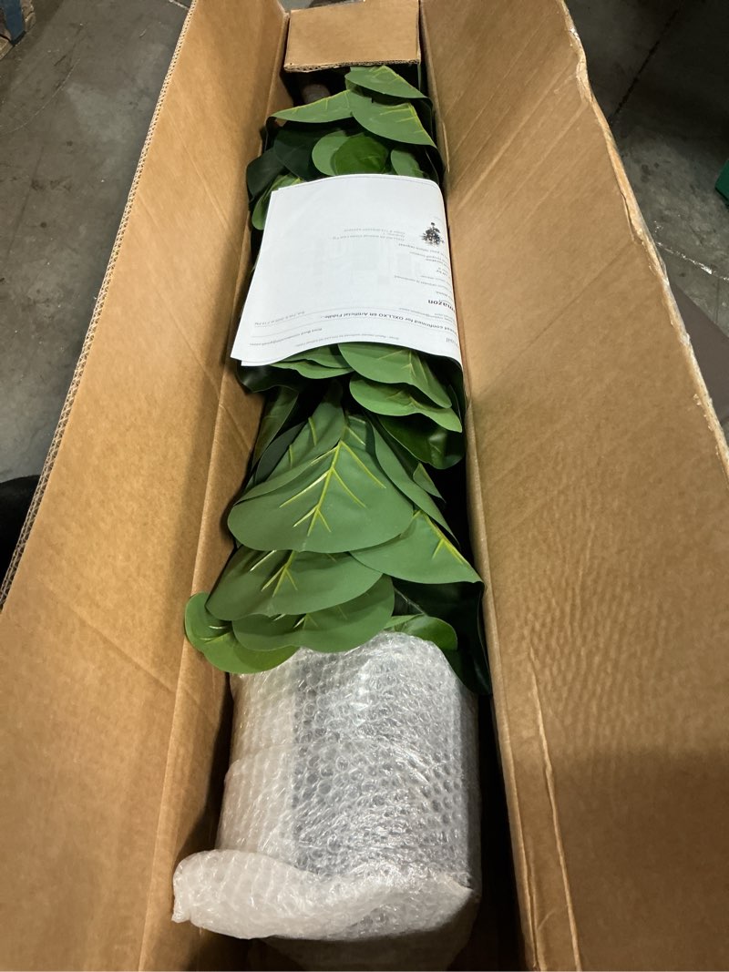 Condition photo showing Good Condition for 6ft Artificial Fiddle Leaf Fig Tree (72in) with Plastic Nursery Pot Faux Tree, Ficus Lyrata Fake Plant for Office House Farmhouse Living Room Home Decor (Indoor/Outdoor)