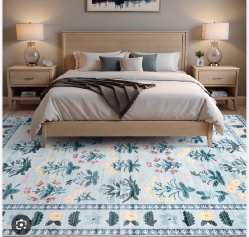 nusoarug 5x7 Rug for Living Room Non Slip, Washable Light Blue Rugs for Bedroom Girls, Soft Low-Pile