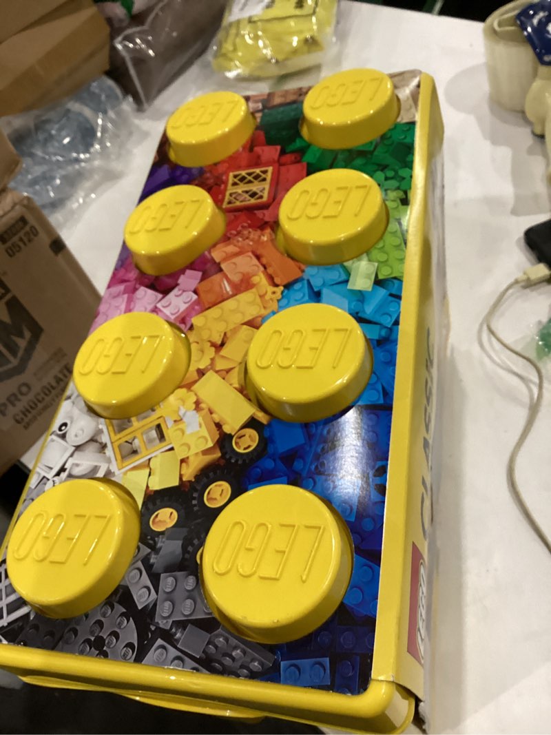 Condition photo showing As Is for lego classic large creative brick box 10698 building set, toy storage solution for home or classrooms, interactive building toy for kids, boys, and girls standard