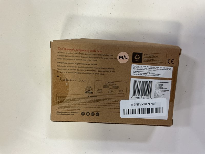 Condition photo showing New/Like New for keababies maternity belly bands for pregnant women - 1-pack, soft & breathable pregnancy belly support band, easy adjustable maternity belt for back, pelvic support, comfortable (classic ivory, m/l) classic ivory 1pk, m/l, belly 27.5"-45”