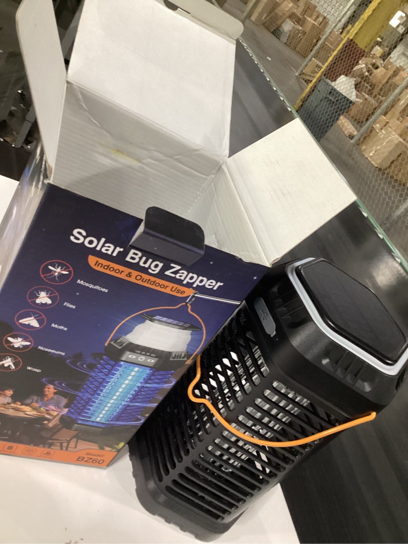Condition photo showing Good Condition for solar bug zapper outdoor, rechargeable mosquito & fly zapper with auto on/off, 6000mah long-lasting, foldable camping light, solar & usb powered bug zapper for patio, camping & indoor use