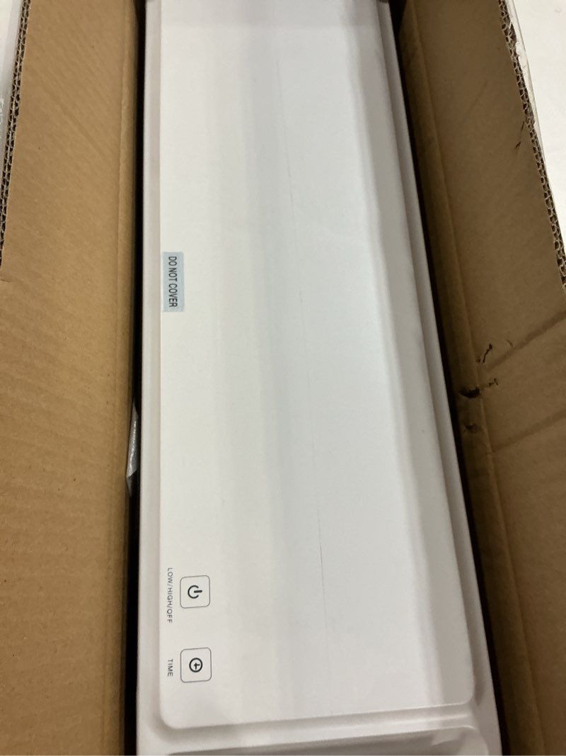 Condition photo showing As Is for Desk Heater for Office 330W - 2 in 1 Monitor Stand Desk Heater with Timer 2 Heat Levels USB Ports - Quiet Keyboard Office Hand Warmer - White