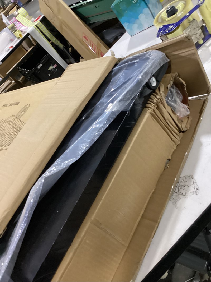 Condition photo showing As Is for platform truck, foldable flatbed cart heavy duty push cart dolly large platform w/ 5'' swivel wheels 2000lbs capacity moving hand dolly for groceries, garage, warehouse (35'' l x 22.5'' w) 35"x22.5"-2000lbs-steel