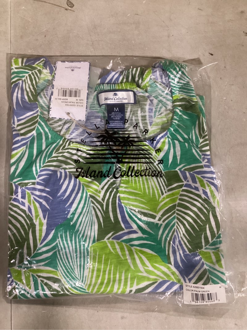 Stella Parker Women's Blouse – Flowy Lightweight Top for Casual, Work, Travel, or Resort Wear, Palm 