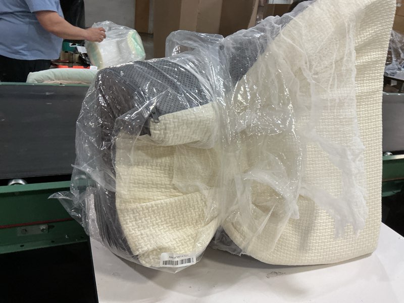 Condition photo showing As Is for Wedge Pillow for Headboard, 12’’ Triangle Elevated Bed Wedge Pillow for Acid Reflux Relief, Sleeping, Post Surgery, Back Pain Relief, Snoring, Soft Memory Foam Top & Washable Breathable Cover, Grey Grey - Wedge Pillow 24x24x12 In