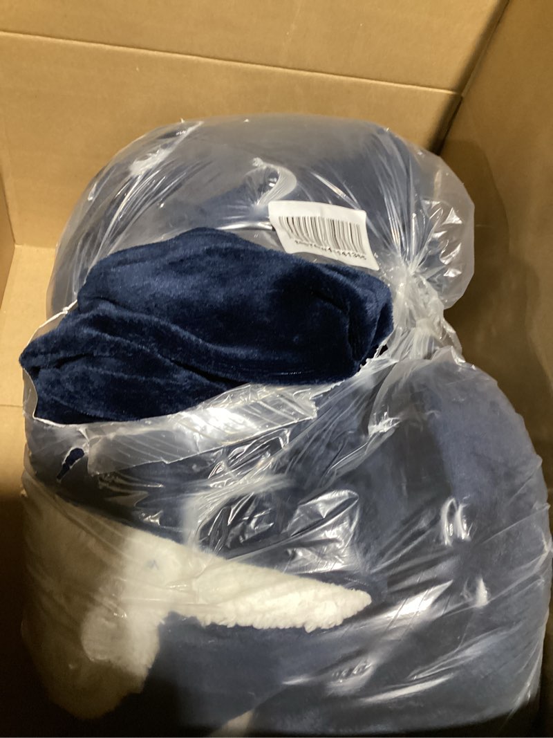 Condition photo showing New/Like New for Fluffy Plush Duvet Cover Set Twin Size, Luxury Ultra Soft Velvet Fuzzy Comforter Cover Bed Sets 3Pcs(1 Faux Fur Duvet Cover + 1 Pillow Cases + 1 Pillow Cover) Zipper Closure (Twin, Navy Blue) Navy Blue Twin