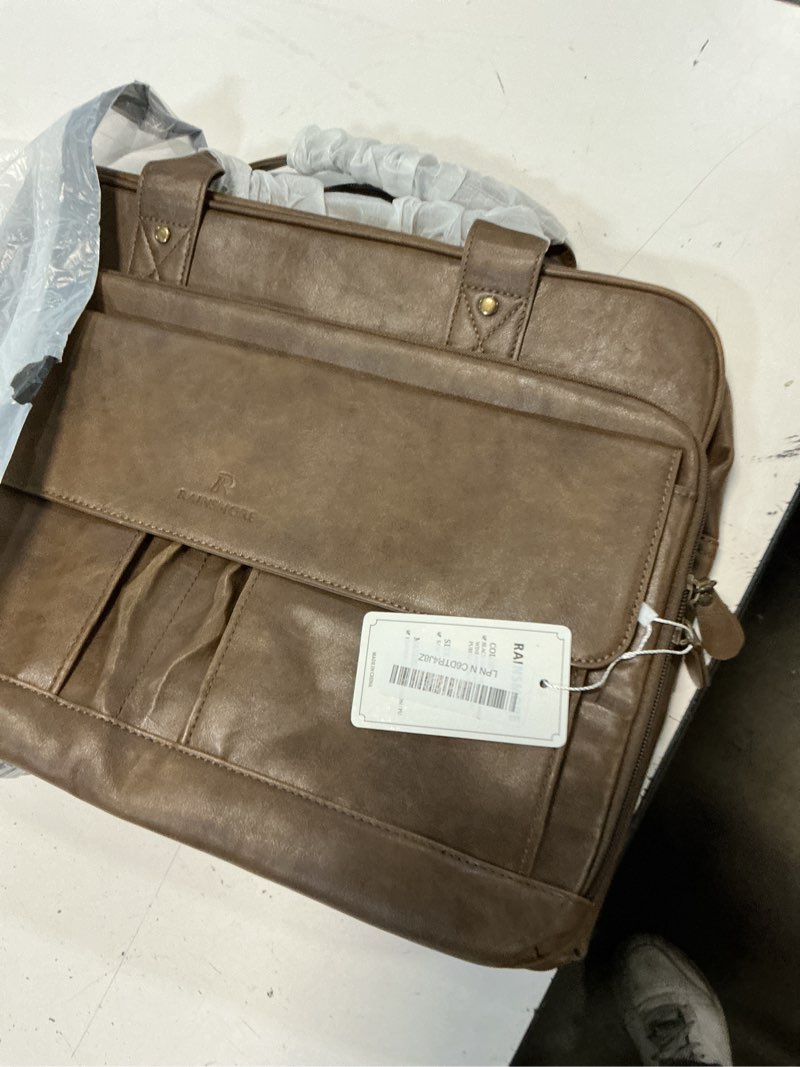 Condition photo showing Good Condition for rainsmore mens laptop bag pu leather messenger bag 15.6 inch briefcase vintage computer satchel bag for work business brown