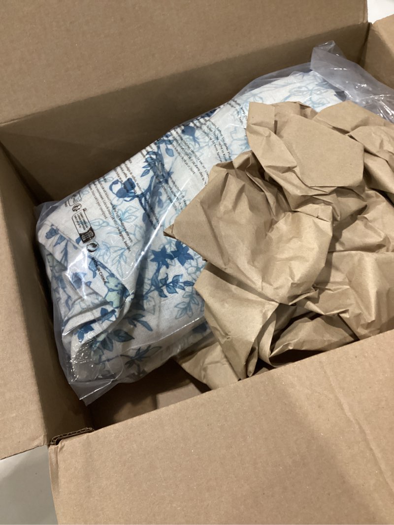 Condition photo showing Good Condition for h.versailtex linen blend curtains for living room printed floral curtain grommet farmhouse flower patterned drapes window treatment panels set of 2 panels, 52" w x 96" l, retro floral - stone blue 52"w x 96"l (pack of 2) retro floral - stone blue