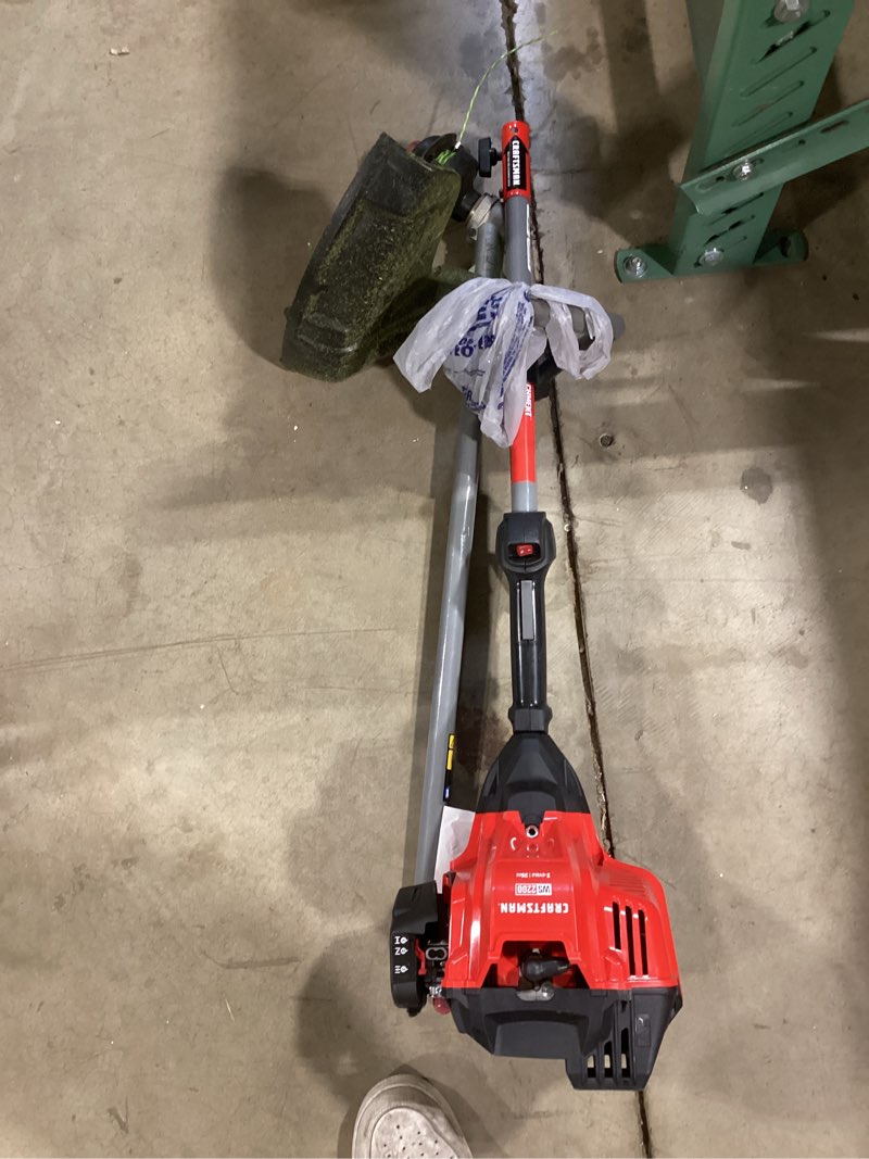 Condition photo showing As Is for craftsman ws2200 25-cc 2-cycle 17-in straight shaft attachment capable gas string trimmer similar item
