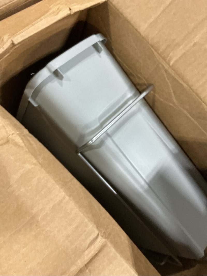 Condition photo showing Good Condition for Knape & Vogt SCB9-1-20PT 8.375 inch x 20.125 inch x 17.313 inch 20 Qt. in-Cabinet Single Soft-Close Bottom-Mount Pull-Out Trash Can, Platinum Platinum Single 20 Qt.