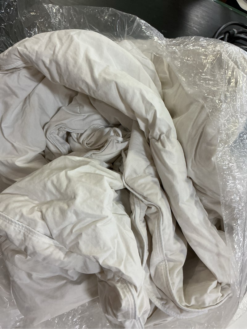 Condition photo showing As Is for all-season premium down comforter, full/queen, down