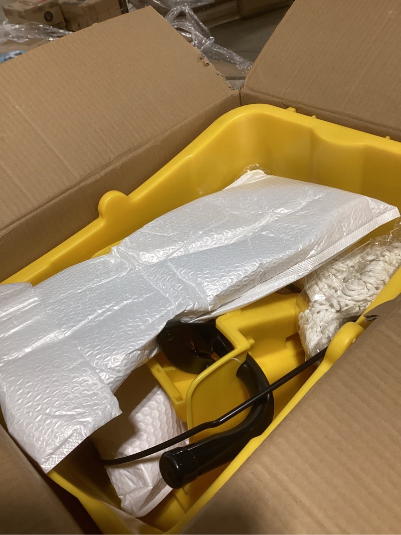 Condition photo showing New/Like New for Commercial Mop Bucket with Side Press Wringer on Wheels, 35Qt,Yellow Including One Commercial Mop
