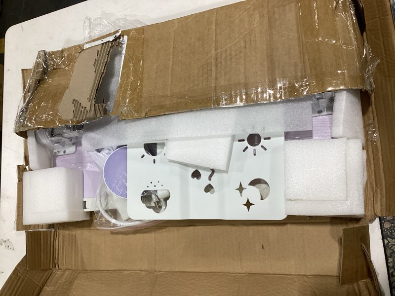 Condition photo showing Good Condition for ixtra laptop lap desk with cooling fan - adjustable with light, usb, storage drawer - folding bed desk,22.04"*12.59",white white,56-32cm