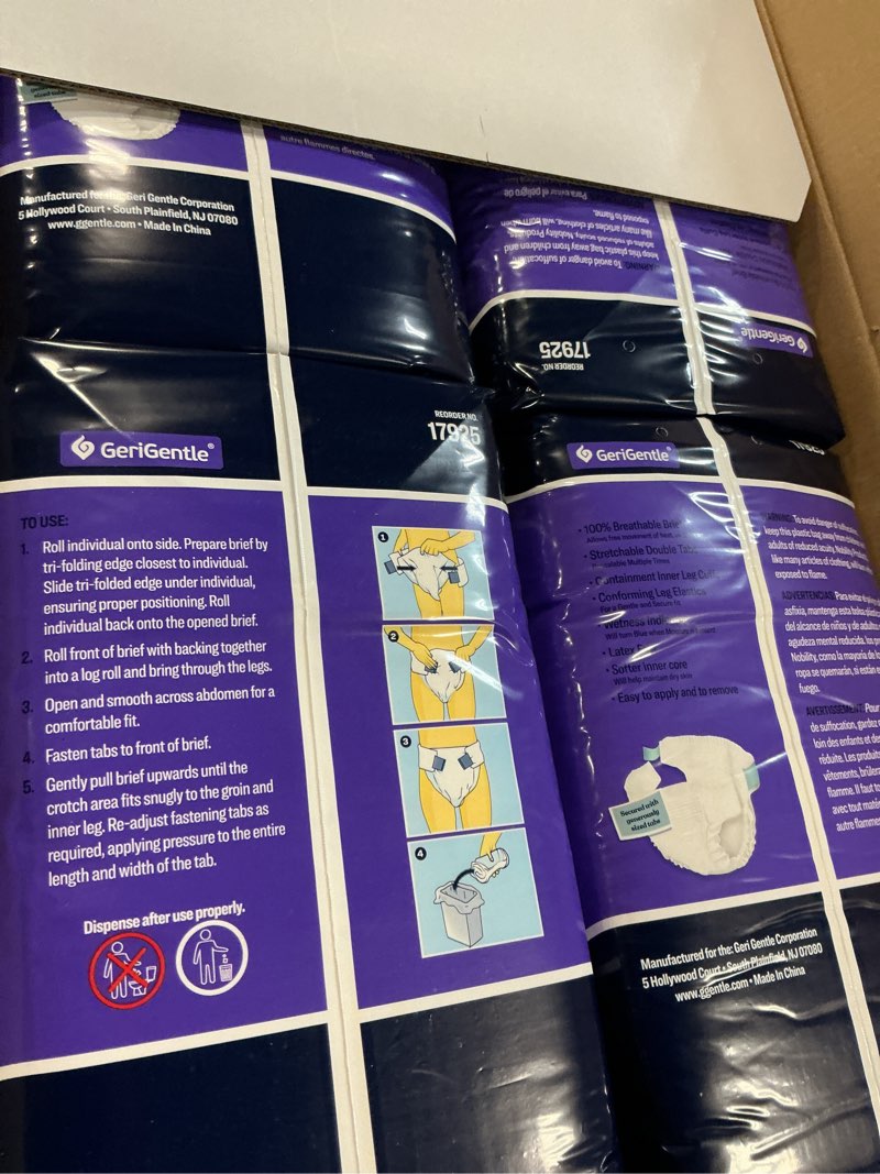 Condition photo showing Good Condition for 4-5xl adult diapers for women and men - case of 32 bariatric disposable briefs with tabs and stretchable side panels - 100% breathable with maximum absorbency, white