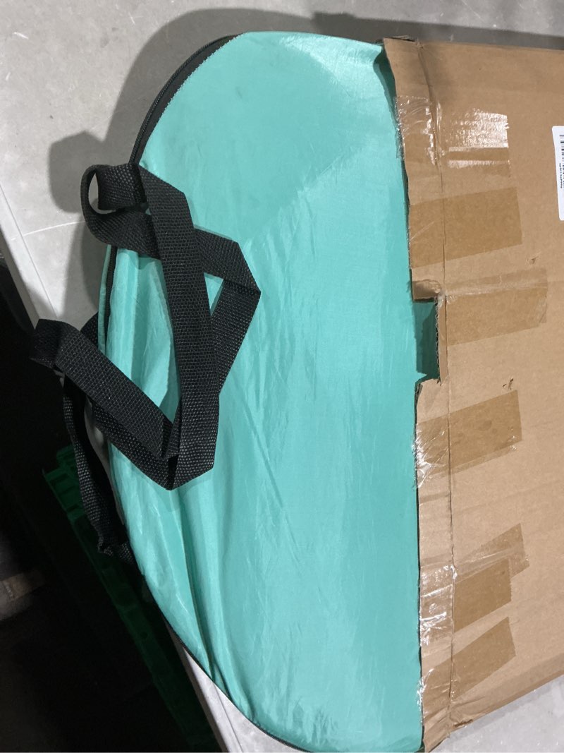 Condition photo showing Good Condition for tobtos upf 50+ pop up beach tent, easy set up beach umbrella, sun shelter for 2-3 people uv protection portable sunshade, baby canopy cabana, lightweight with carry bag mint green for 2-3 person