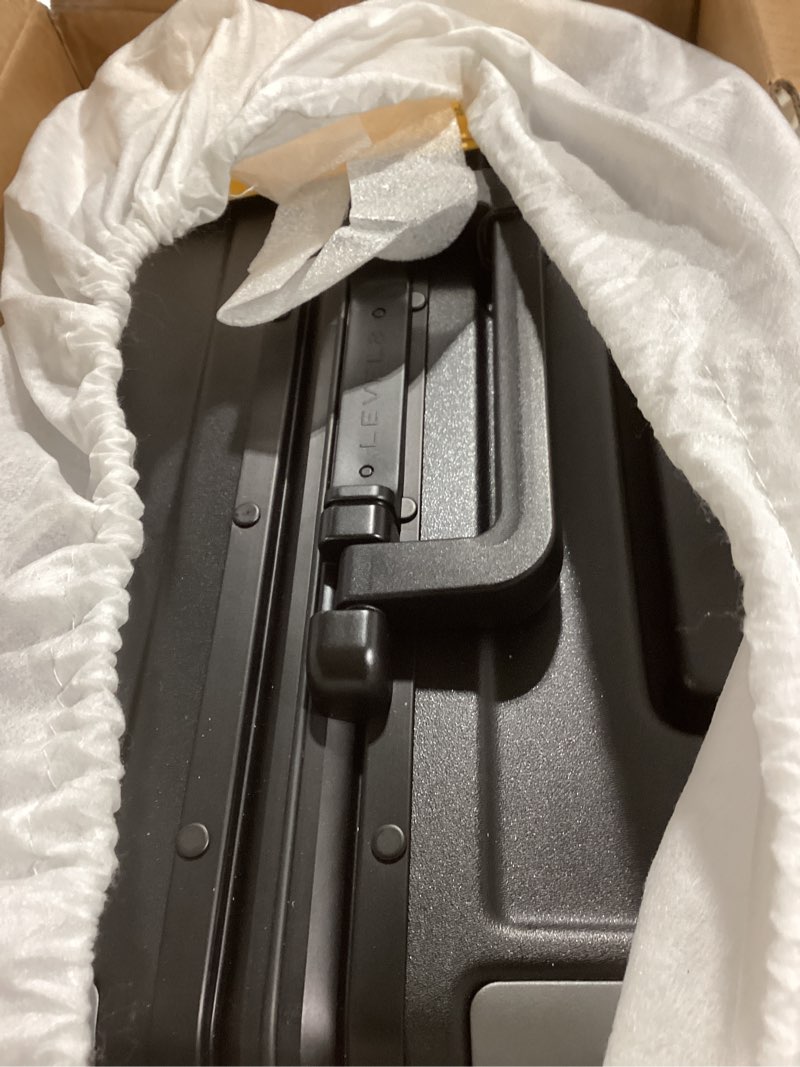 Condition photo showing Good Condition for LEVEL8 Zipperless Carry On Suitcase Airline Approved with Aluminum Frame, Hard Shell Luggage with Spinner Wheels, Metal Travel Luggage with Double Tsa Locks, 20 Inch, Black Black Carry-On 20 Inch