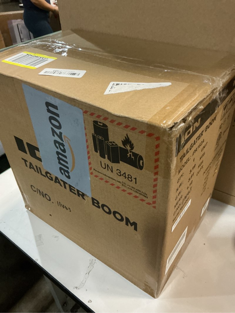 Condition photo showing Good Condition for ION Tailgater Boom - Outdoor Portable Bluetooth Speaker with Mic in, FM Radio, USB Port, Battery, IPX5 Water-Resistant, Wireless Stereo-Link, App, 60W 60W water-resistant