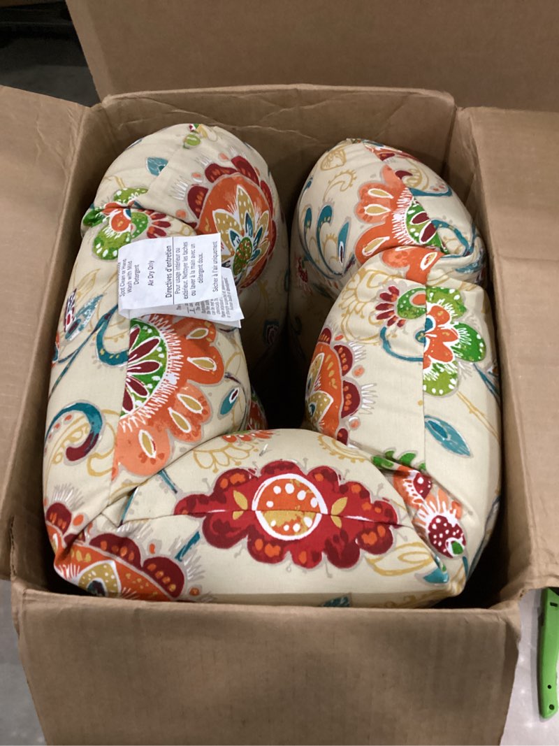 Condition photo showing As Is for outdoor bench cushion 42 x18 x3 inch,water resistant portable settee cushion,porch swing cushion with handle&ties,bench seat pads for garden patio backyard furniture(butterfly flower) butterfly flower 42 x18 x3 in
