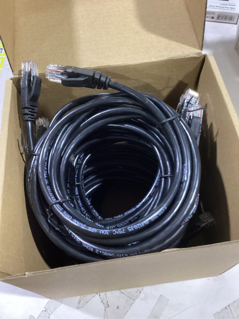 Condition photo showing New/Like New for XANHAM Cat6 Ethernet Cable 6 Feet 10 Pack Network RJ45 Cat6 Internet Patch Cable, Unshielded, Black 6ft Black
