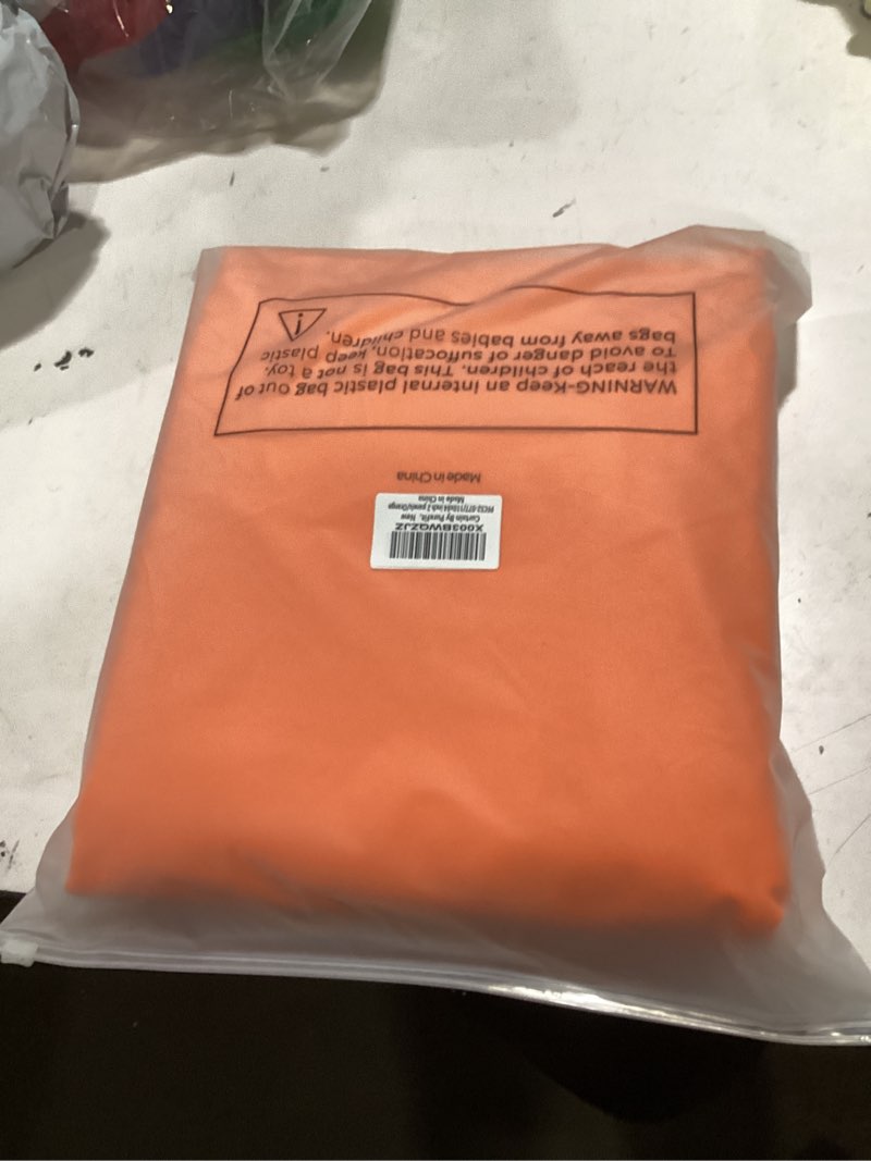 Condition photo showing New/Like New for PureFit Outdoor Curtains for Detachable Sticky Tab Top Patio Waterproof/Weatherproof, UV and Fade Resistant Outside Curtains for Gazebo, Porch, Pergola, Privacy Curtain, 110 x 84 in, 2 Panels, Orange Orange 110"W x 84"L (Pack of 2)