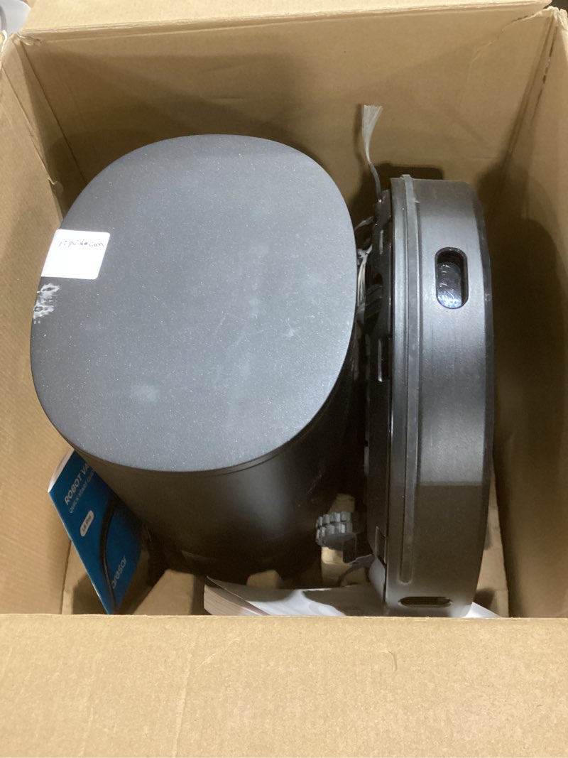 Condition photo showing As Is for Laresar Robot Vacuum and Mop Combo, 3 in 1 Robotic Vacuum with 3.5L Self Emptying Station, Equipped with Lidar Navigation,Smart App Control, for Pet Hair/Floors/Carpets, L6 Pro, Black Black Robot & 3.5L Self-Emptying