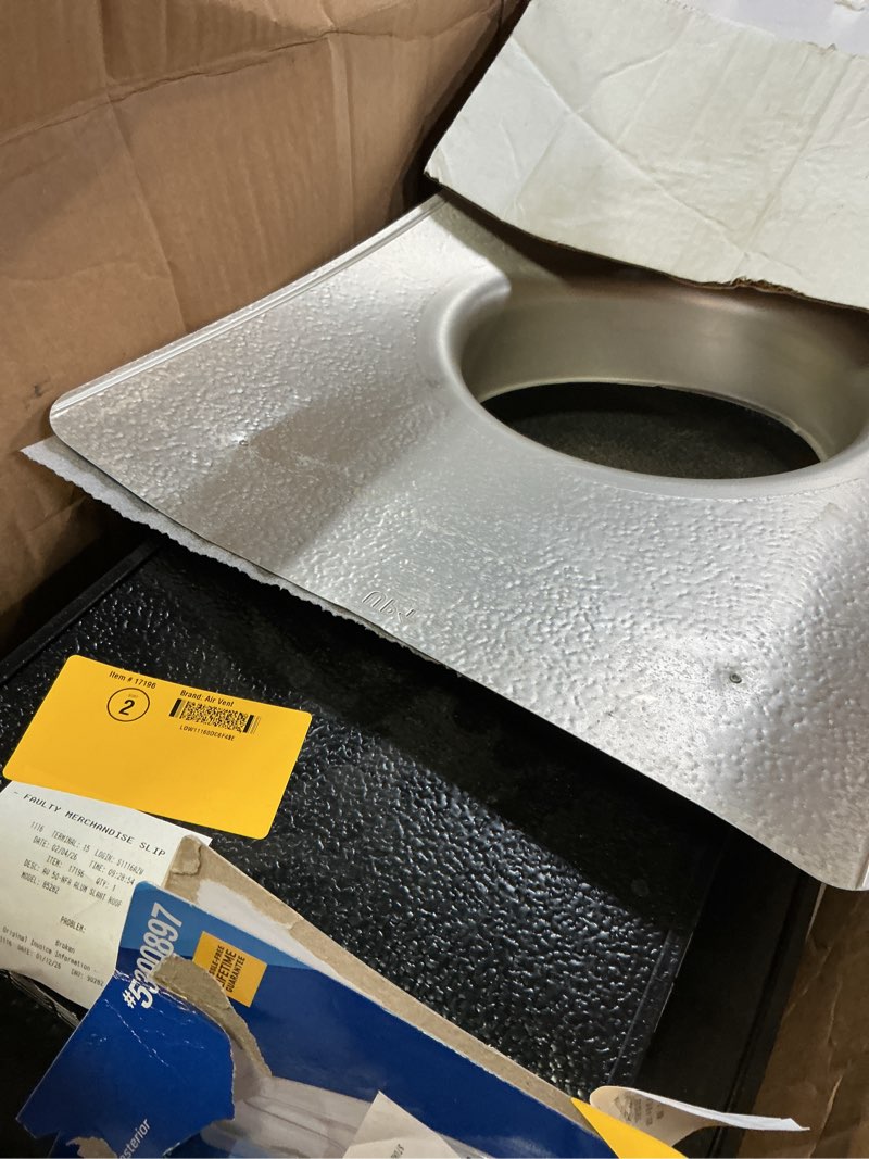 Condition photo showing As Is for Air Vent 3.6 in. H X 15 in. W X 16 in. L X 9 in. D Black Aluminum Roof Vent Assembly