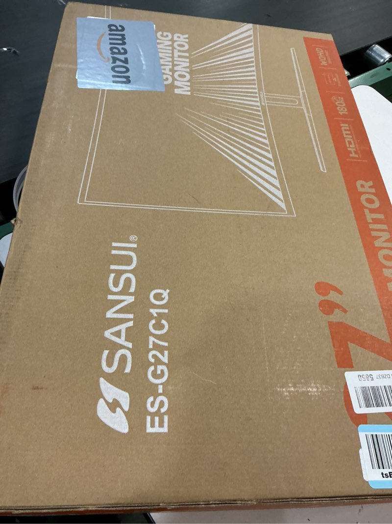 Condition photo showing Working Condition Verified for SANSUI 27 Inch WQHD 2560X1440 Curved Gaming Monitor, 180Hz MPRT 1ms Computer Monitor,HDMI2.0 * 2, DP1.2 * 2, Freesync, Curved 1500R, 5000:1 Contrast Ratio, 120% sRGB,HDR(ES-G27C1Q DP Cable Included) 27 Inch QHD 180Hz Curved 27 Inch QHD 180Hz Curved