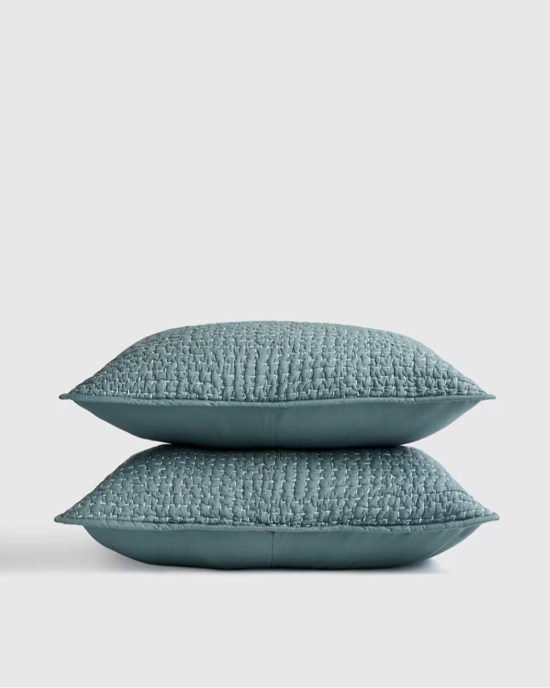 organic cotton hand stitched quilted sham set