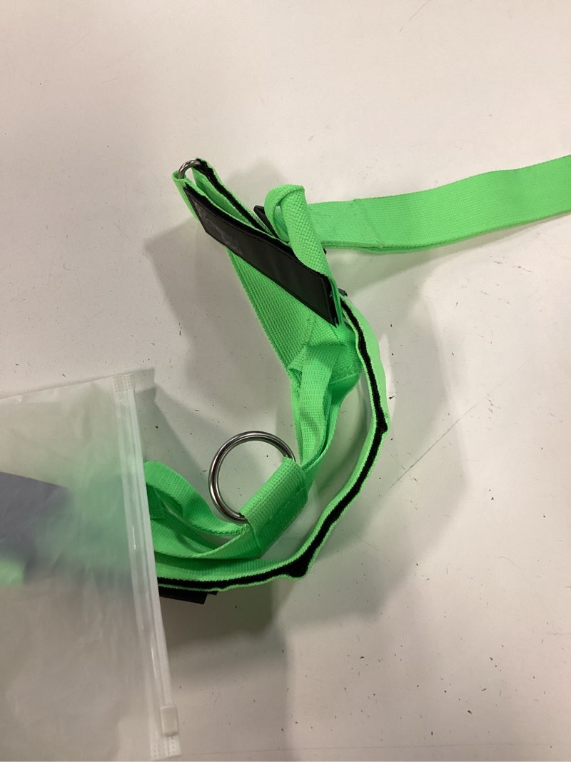 Condition photo showing As Is for dog friendly co. dog harness, no pull design (neon green, extra large) neon green x-large