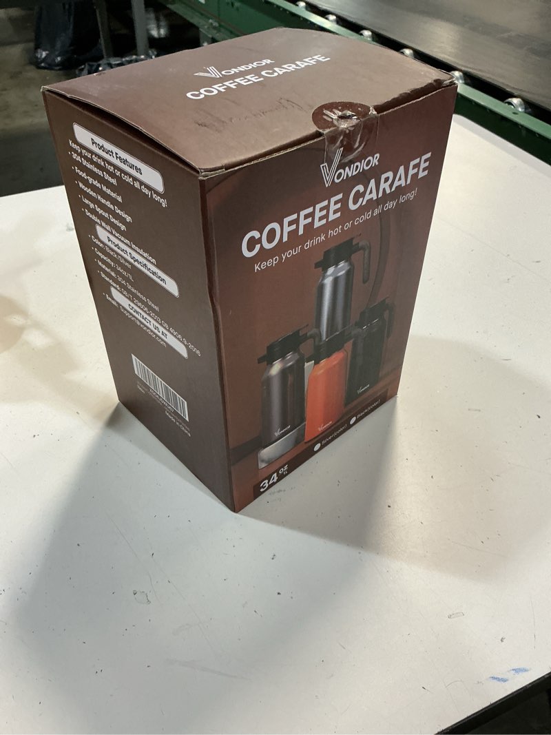 Condition photo showing New/Like New for vondior coffee carafe 35oz/1.0l - 24hours coffee thermal- insulated 304 stainless steel hot beverage dispenser - thermal coffee carafes for keeping hot/cold coffee, drink dispenser for parties 35 ounces 1 pack