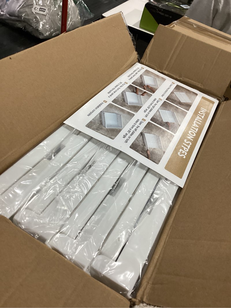 Condition photo showing Good Condition for Neprock Stackable Plastic Storage Drawers for Closet Organizers and Storage,4 Pack Open Storage Bins Closet Shelf Clothes Organizer for Closet Wardrobe(4L) 4 Pack L White