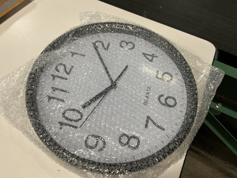 Condition photo showing Good Condition for bernhard products black wall clock, large 13-inch silent non ticking quartz battery operated round easy to read classroom/home/school/office clock 13 inch