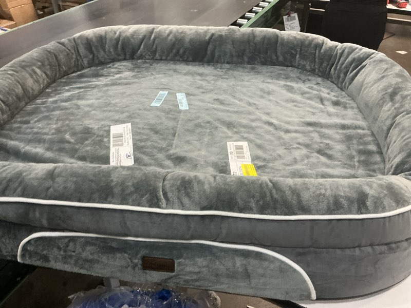 Condition photo showing Good Condition for ophanie 35in luxury sofa-style pet orthopedic bed for large and medium dogs – removable machine-washable plush cover, 4-sided bolster, non-slip bottom, size 35"x28"x6" gray