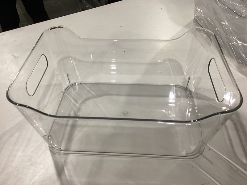 Condition photo showing As Is for Tiawudi 12 Pack Plastic Storage Bins, Multi-Use Organizer Bins, Pantry Organizer, Clear Storage Containers for Home, Kitchen, Office, Cabinet, Shelf and Fridge Organization… missing 3