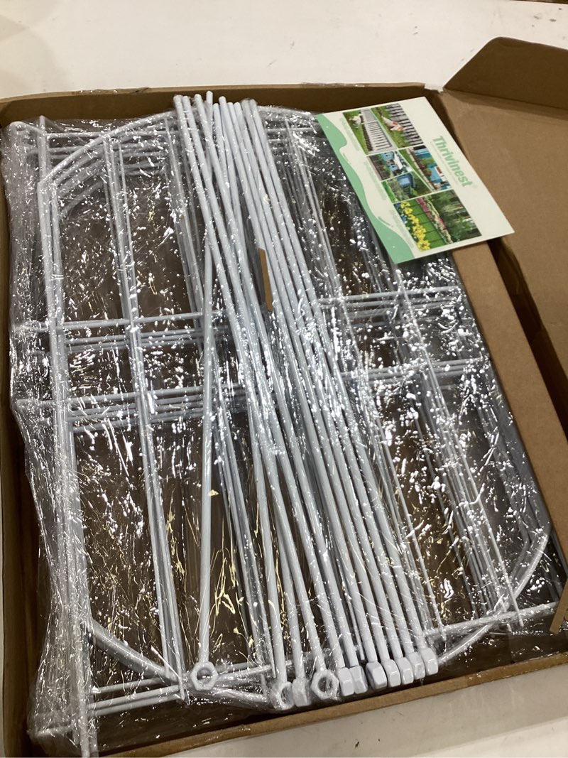 Condition photo showing Good Condition for decorative garden fence 17in x10ft, 10 pack rustproof metal no dig fence animal barrier for dog, arched flower bed edging ornamental wire border panel fencing for yard patio outdoor decor white white 10 panels-17in(h)x10ft(l)