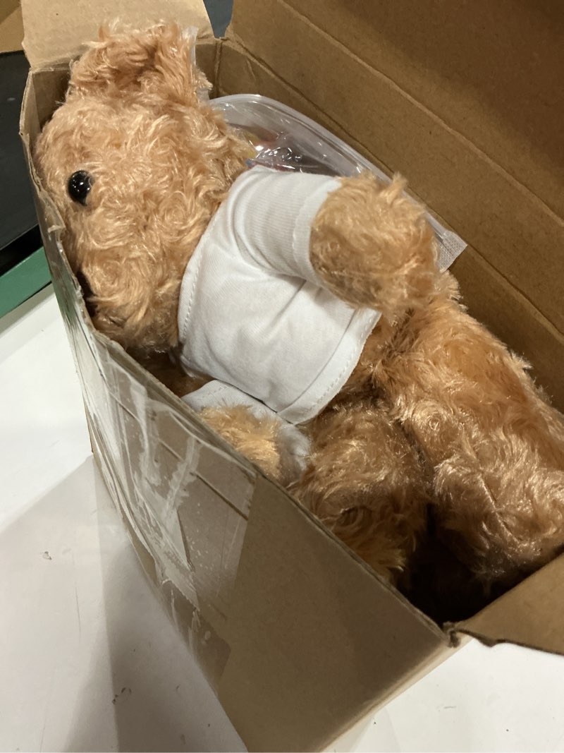 Condition photo showing New/Like New for blueweenly 20 pcs 5 set graduation make your own stuffed animal teddy bear kit including 5 9.84 inches velvet animal with t shirts and markers for graduates diy craft gift(brown,bear) brown bear