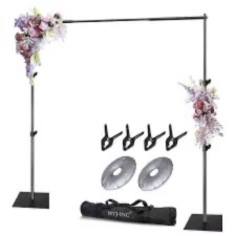 HYJ-INC Pipe and Drape Photography Backdrop Stand Kit Adjustable Photo Background Stand 10ft x 6.5ft