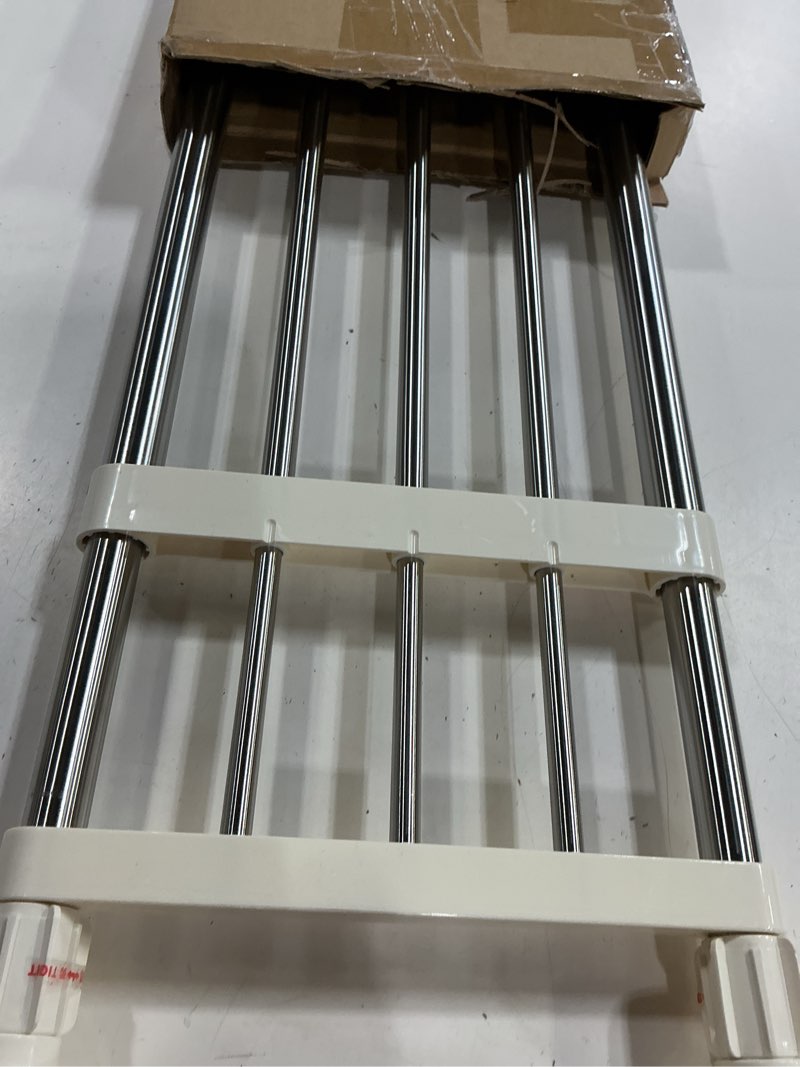Condition photo showing New/Like New for baoyouni tension shelf adjustable closet rod space saving wardrobe clothes dividers ivory, 33.07-46.26 inches (33.07-46.26) in