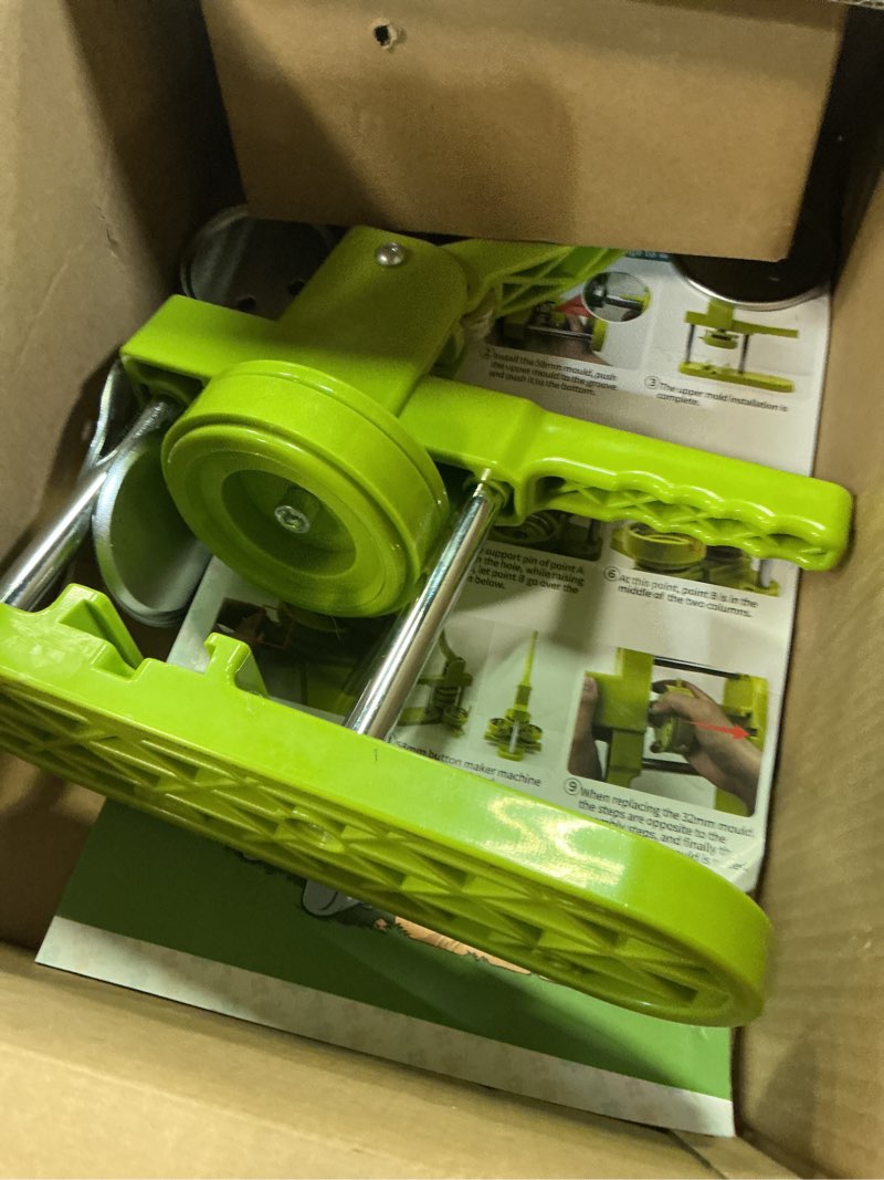 Condition photo showing As Is for Button Maker Machine, 75mm(3 inch) DIY Pin Button Maker Press Machine Kit, Badge Button Press Machine Pin Maker Machine with Free 100pcs Button Parts&Pictures&Circle Cutter&Magic Book Round - 75 mm