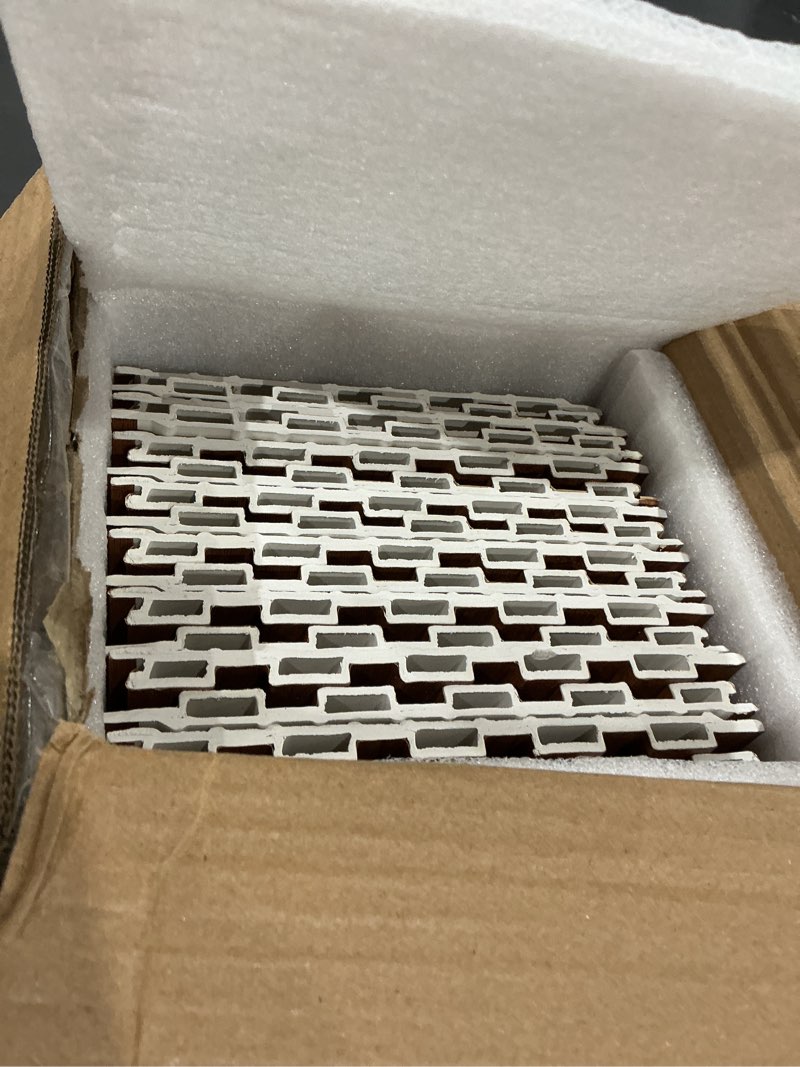 Condition photo showing Good Condition for art3d wpc wainscoting panels, 16-pack 48 x 6 inch 3d wall accents for interior wall decor, living room, bedroom, teak 48" * 6" teak 16
