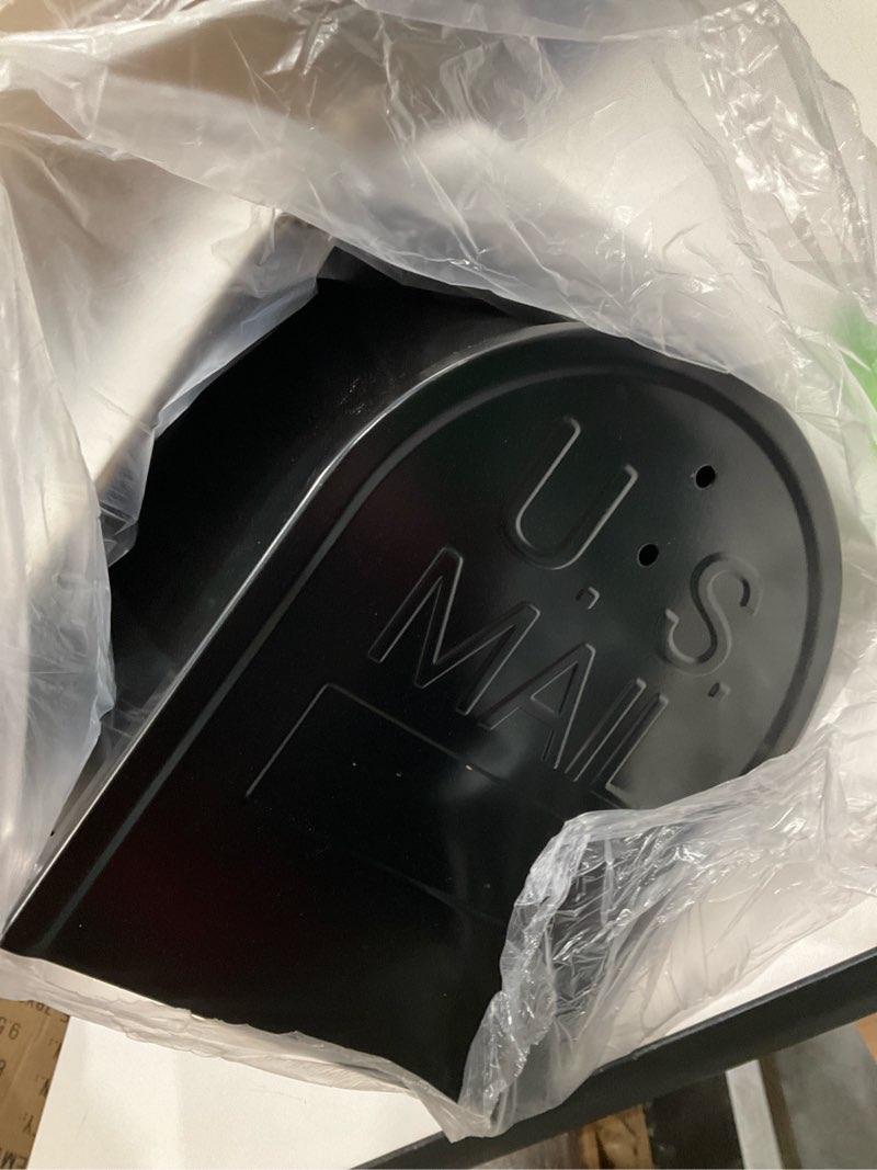 Condition photo showing New/Like New for Black Metal Mailboxes for Outside Post Mount, Standard Mail Box, Galvanized Steel Heavy Duty Mailbox, Medium Capacity, 19 x 8.7 x 6.7 inches